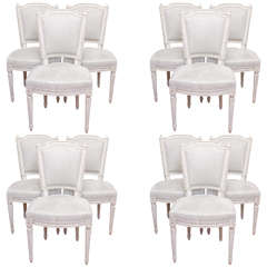 Set of 12 Louis XVI Style Dining Chairs