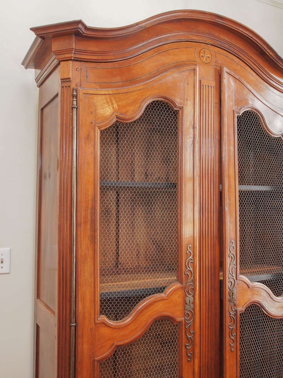 Louis XV 18th Century Chicken Wire Armoire For Sale