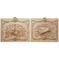 19th Century Pair of Carved Panels