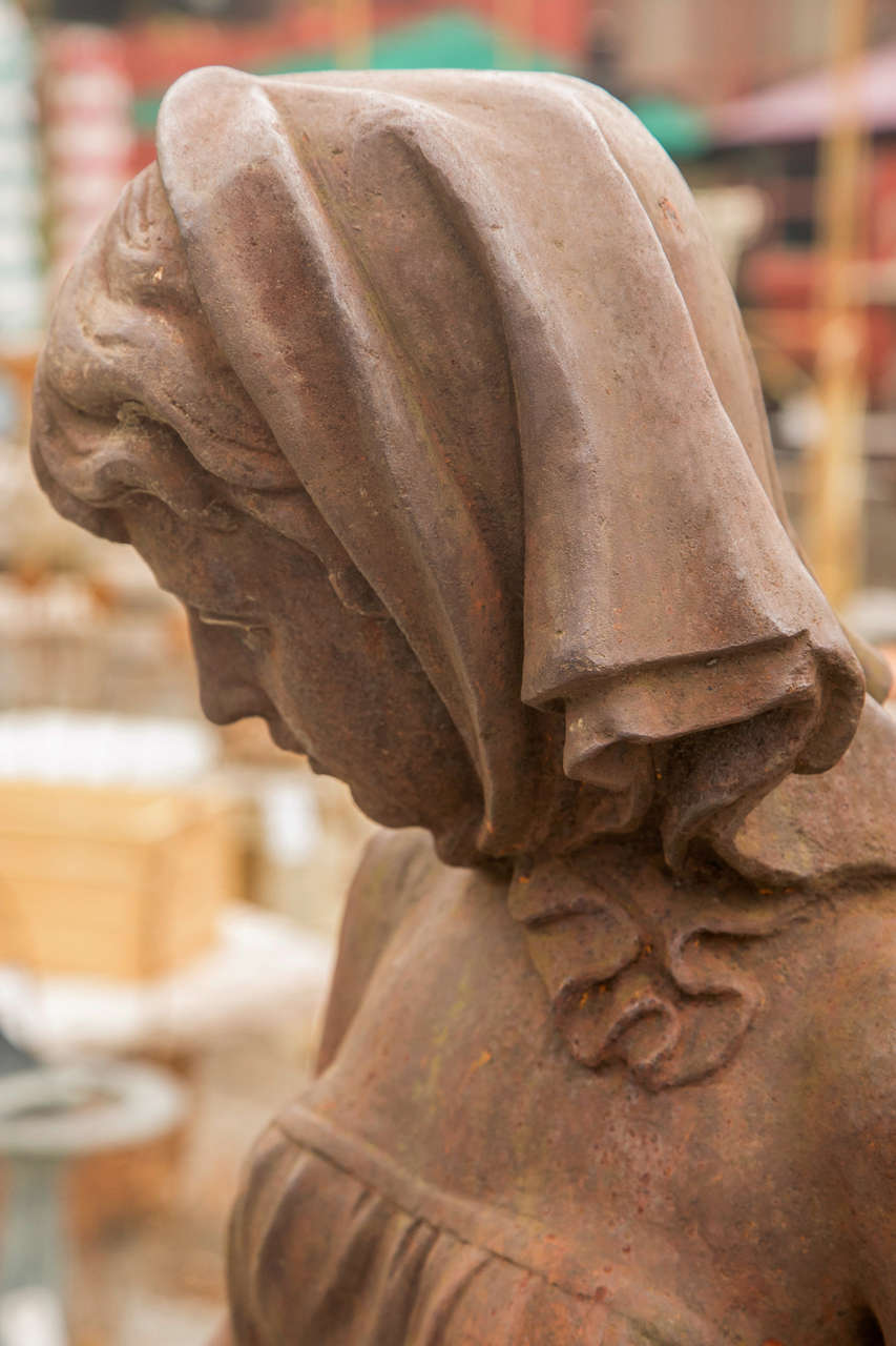 Large Cast Iron Lady Statue at 1stDibs antique cast iron statues for