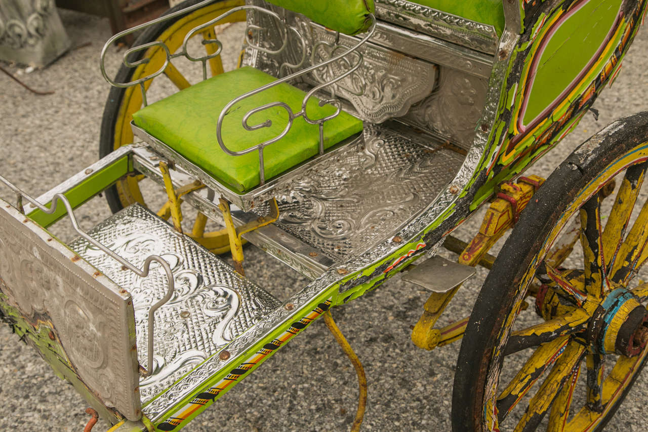 Antique Colorful Child's Rickshaw with Passenger Seat at 1stDibs ...