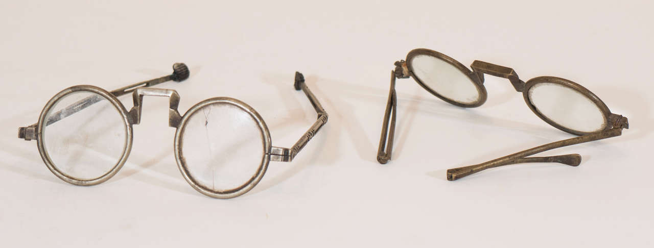 Antique Eyeglasses on Custom Stand In Good Condition In New York, NY