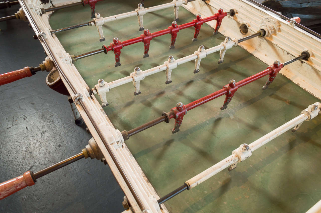 Vintage Cast Aluminum Foosball Table 1