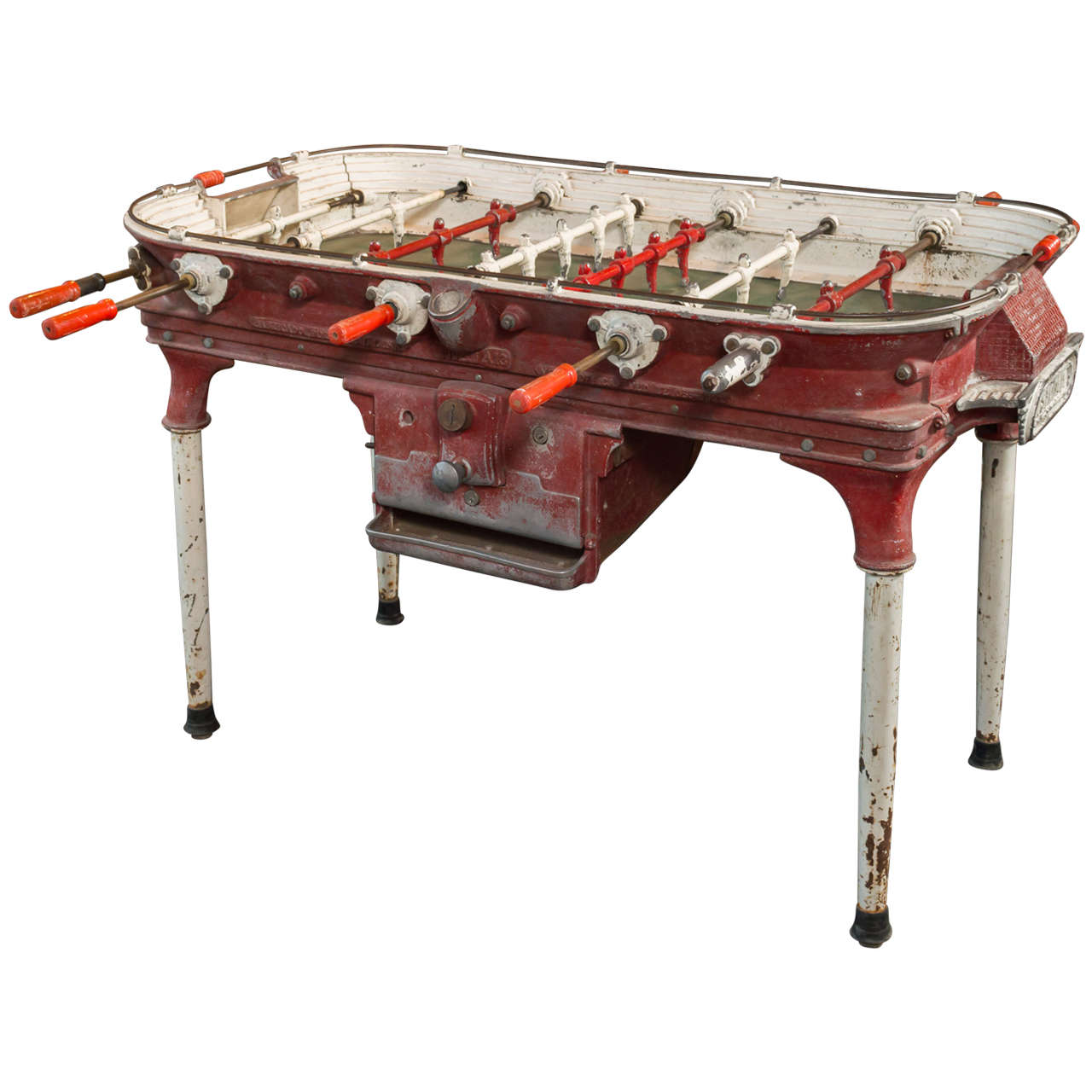 Vintage Cast Aluminum Foosball Table