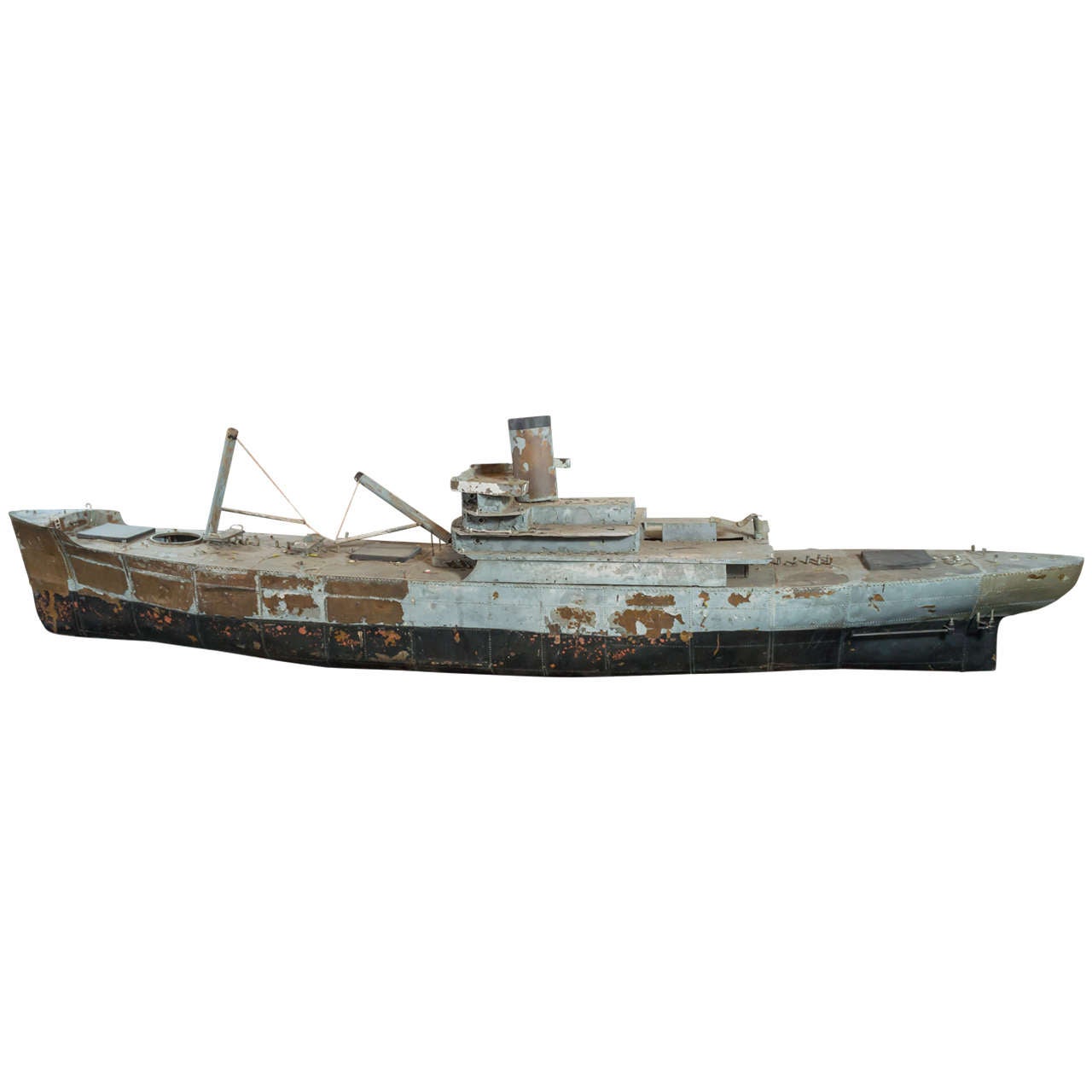 Painted Copper Ship Model For Sale