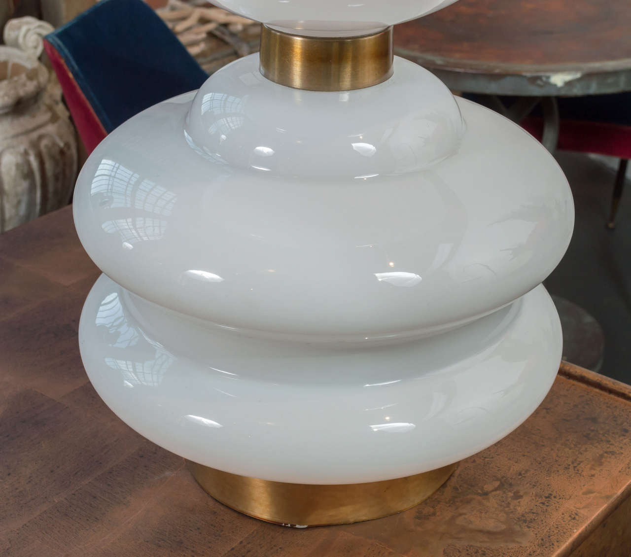 Italian Bubble Glass Table Lamp In Fair Condition In San Francisco, CA