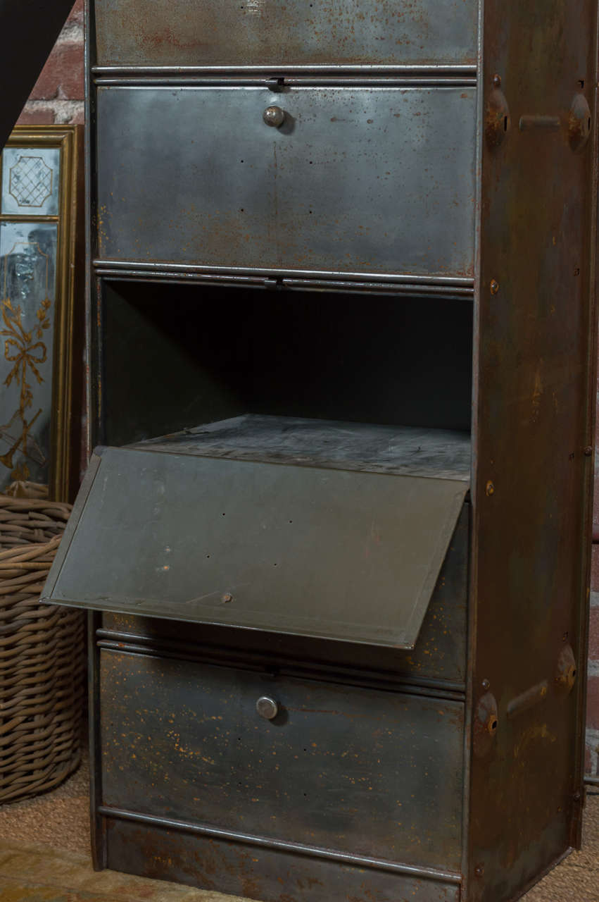 20th Century 5-Compartment Metal Industrial Cabinet