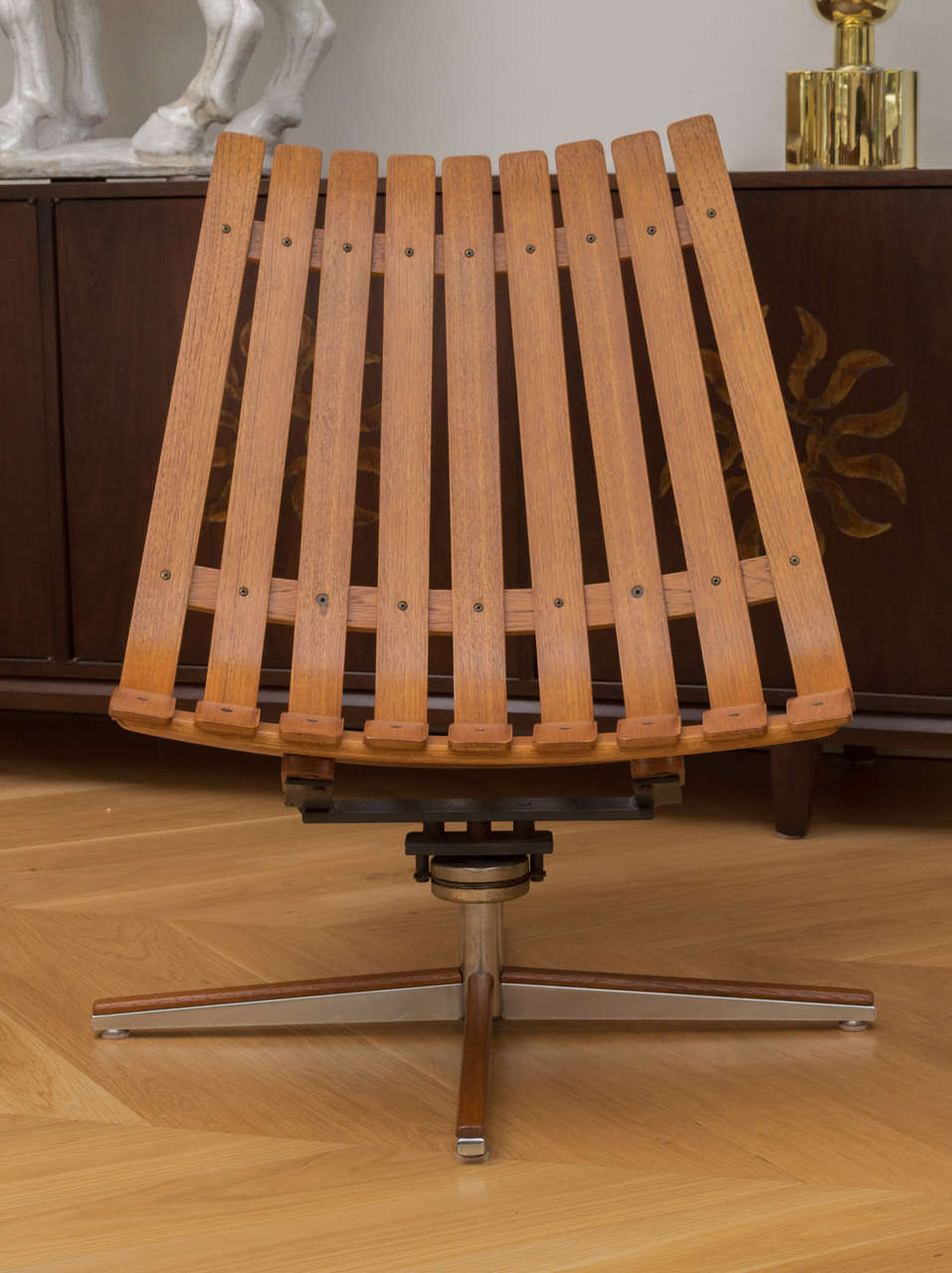 Hans Brattrud, Swivel Teak Lounge Chair 1