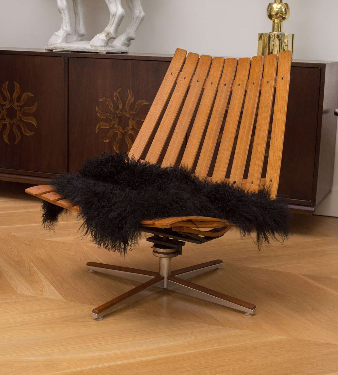 Hans Brattrud, Swivel Teak Lounge Chair 2