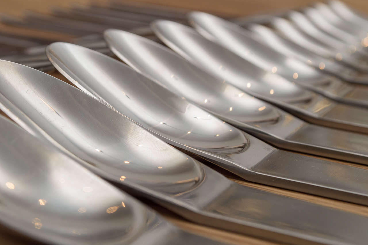 Carl Aubock Flatware Service for Six with Original Box In Good Condition In San Francisco, CA