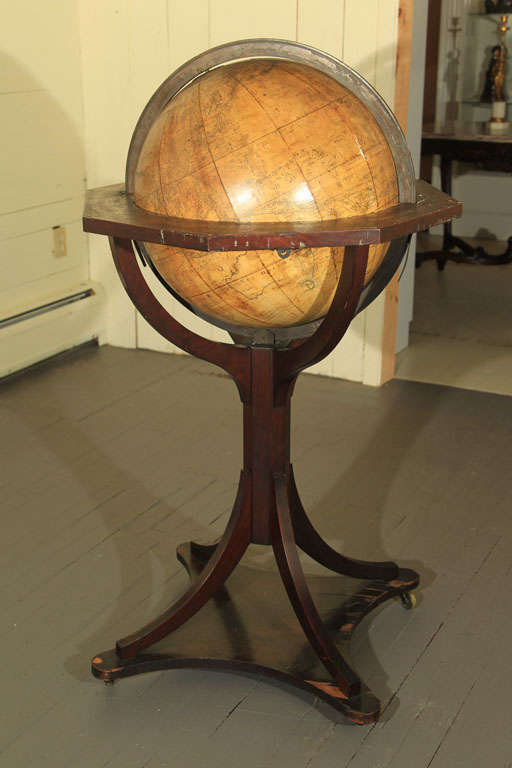 ANTIQUE GLOBE ON STAND