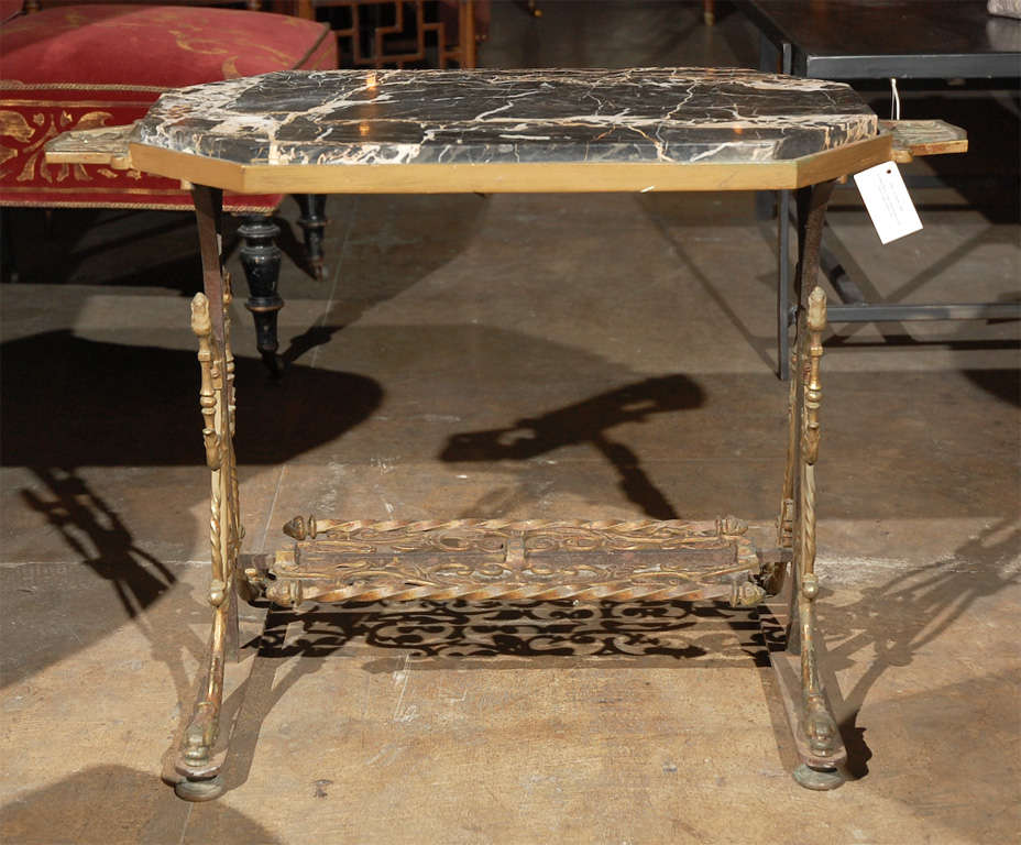 American Circa 1920 Cast Iron Table Attributed to Oscar Bach For Sale