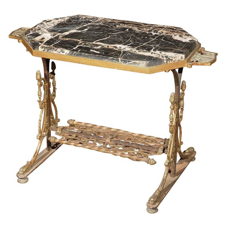 Circa 1920 Cast Iron Table Attributed to Oscar Bach For Sale