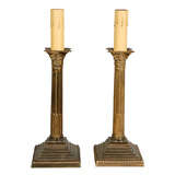 Vintage Pair Corinthium Column Table Lamps