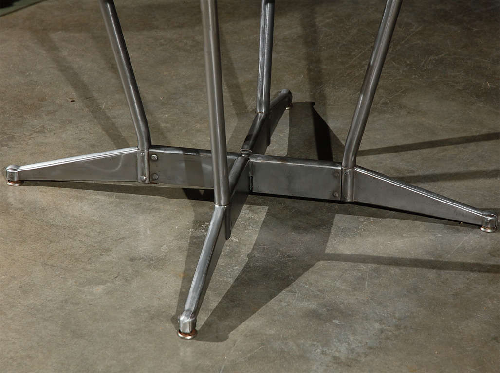 Metal Table with Glass Top