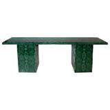 Console Covered In Malachite-Printed Paper