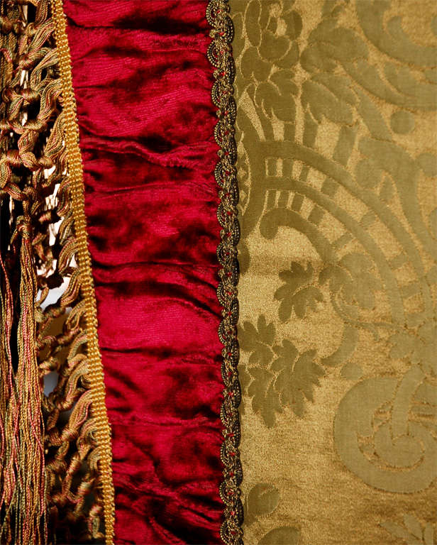 French Metallic & Chenille Embroidered Coverlet circa 1900 2