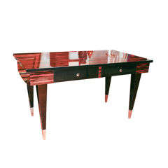 French Zebra Wood Desk