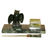 Austrian Bronze and Marble Desk Set