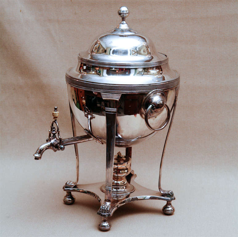 Sheffield plate tea urn. English 19th Century