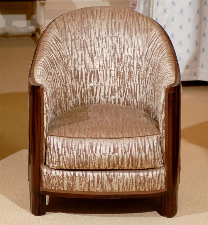 French Art Deco Upholstered Armchair 