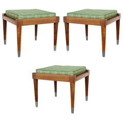 Set of 3 Vintage Mid Century Danish Teak Stools