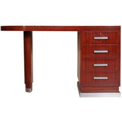 Deco Desk in Rosewood in the style of Jacques Adnet