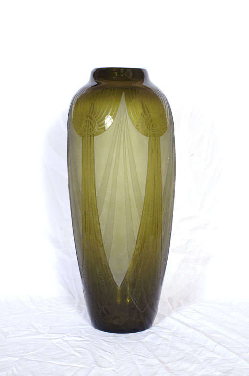 Art Deco Etched Vase by Legras