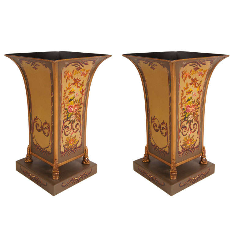 Vintage Tole Cachepots