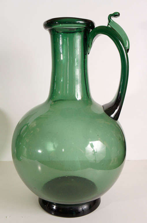 20th Century Four Vintage Large, Heavy Handblown Glass Vases