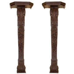 A Large Pair of Carved Wood Italian Wall Brackets