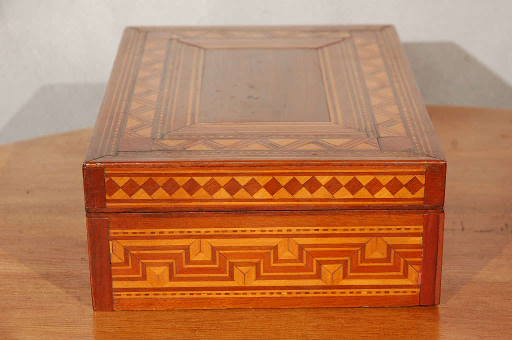 Antique Parquetry Keepsake Box with Lid 2