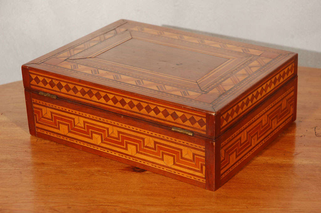 Antique Parquetry Keepsake Box with Lid 3