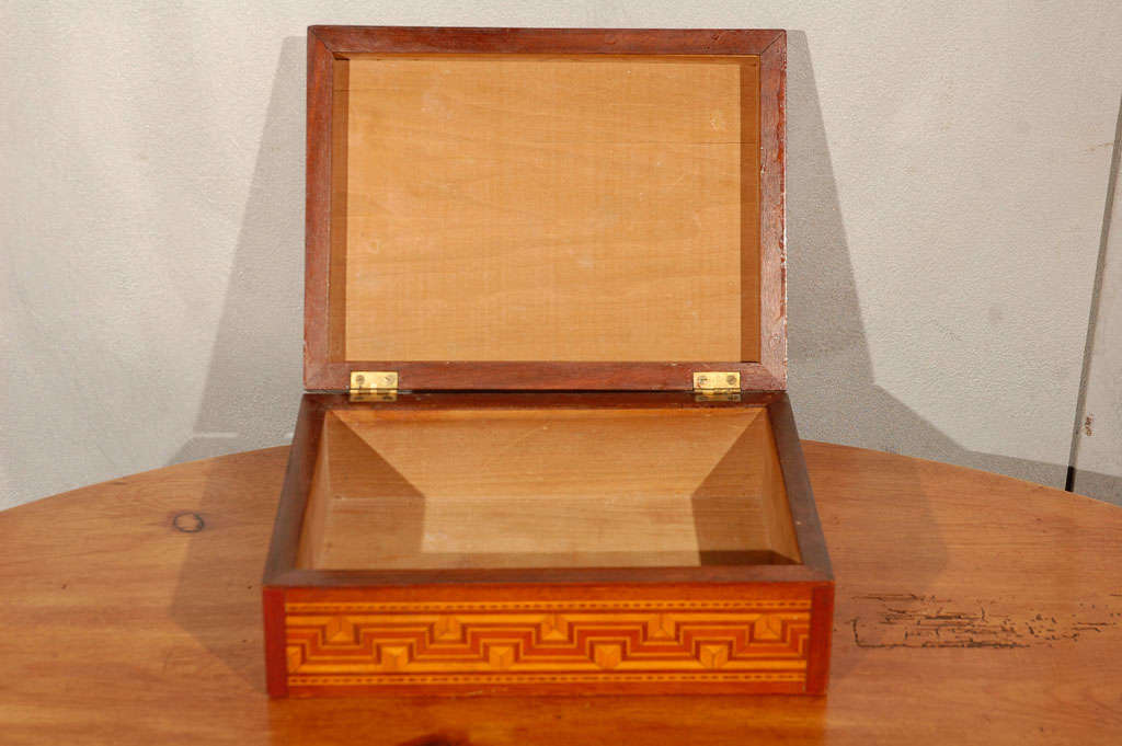 Antique Parquetry Keepsake Box with Lid 4