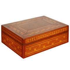 Antique Parquetry Keepsake Box with Lid