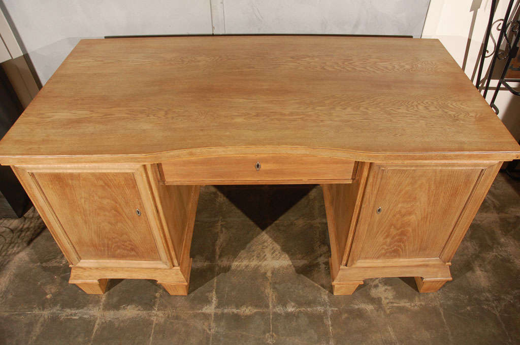 Woodwork Vintage Two Pedestal Desk For Sale