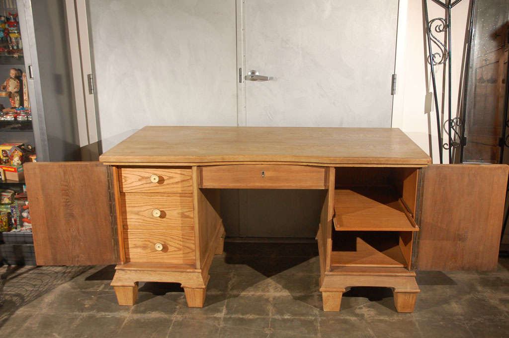 Mid-20th Century Vintage Two Pedestal Desk For Sale