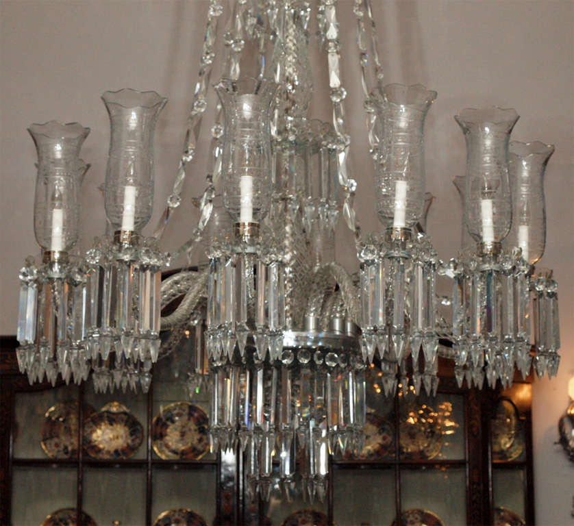 Mid-20th Century Antique Lead Crystal Old New Orleans Chandelier