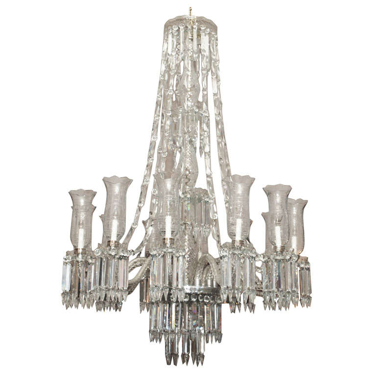 Antique Lead Crystal Old New Orleans Chandelier