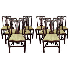 Set of 10 Mahogany Georgian Style Dining Chairs