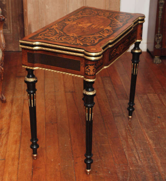 Antique French Napoleon III  Console  Game Table 4