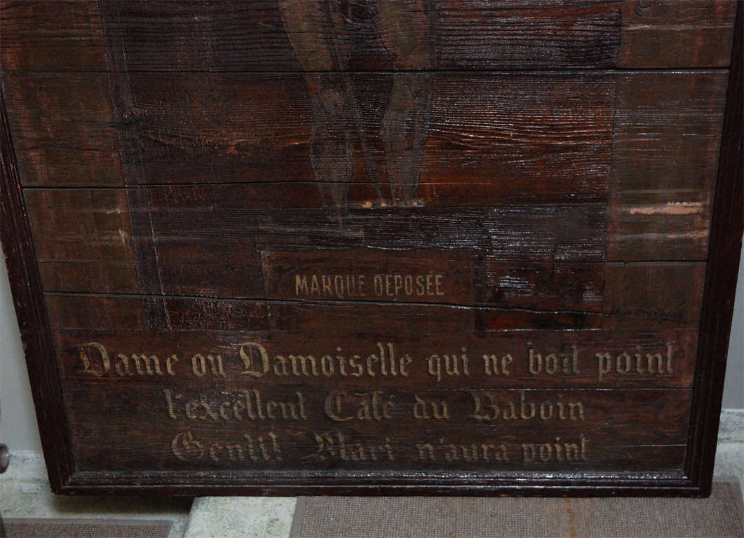 Late Victorian French Painted Cafe Sign, circa 1890