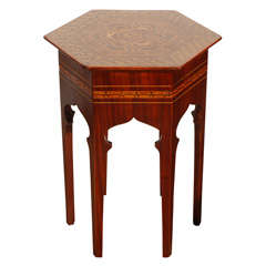 Vintage Levantine Moorish Style Hexagonal Side table