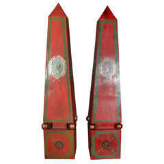 Large Pair of Italian Tole Obelisks 1