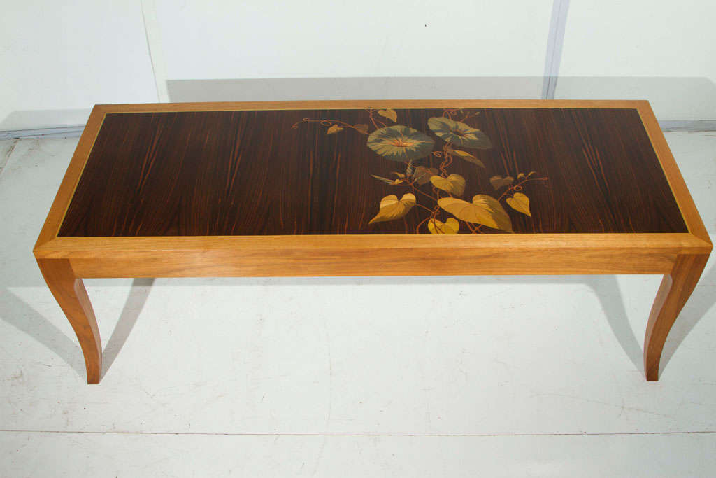 Silas Kopf Low table with floral marquetry