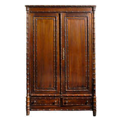 French faux Bamboo Armoire