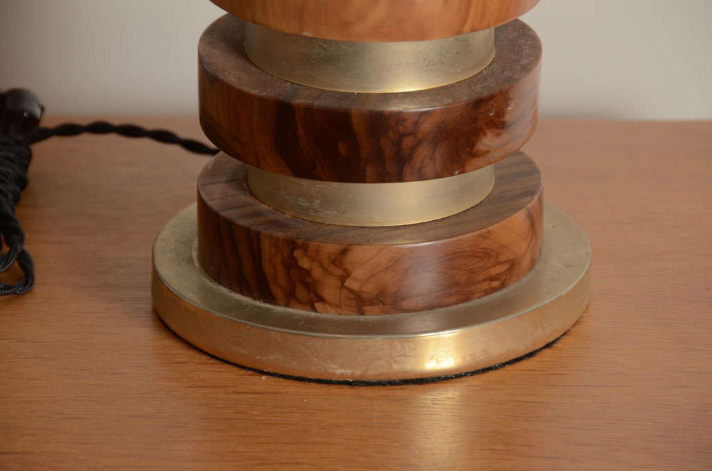 Walnut and Brass Table Lamp 1