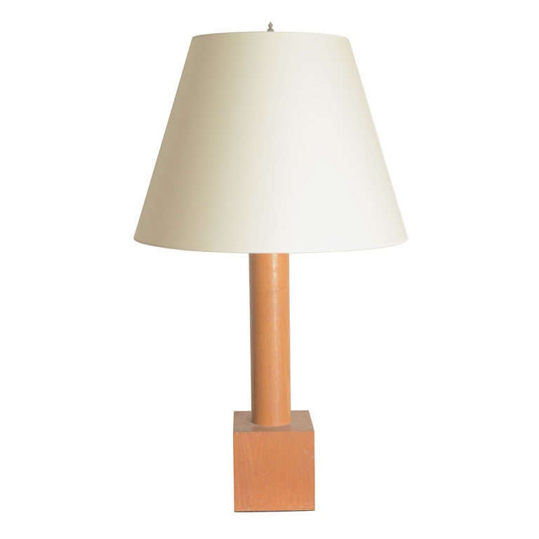 Wooden Lamp with Block Base For Sale at 1stdibs