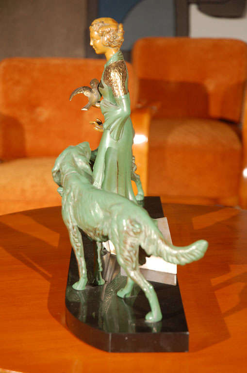 Art Deco Bronze Statue For Sale 2