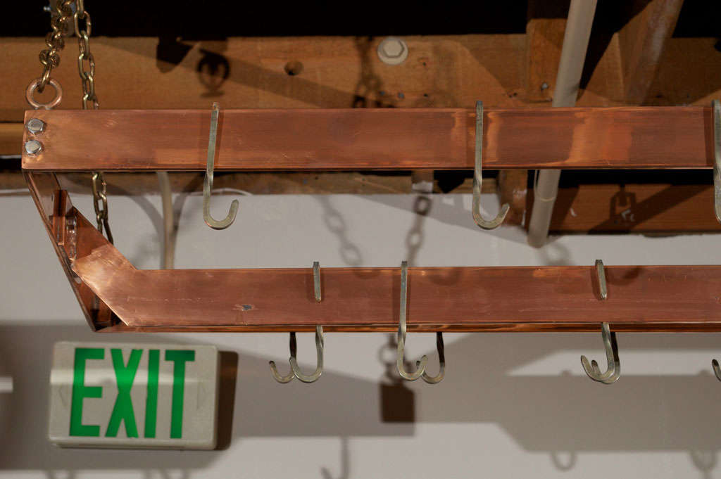 copper hanging pot rack